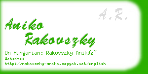 aniko rakovszky business card